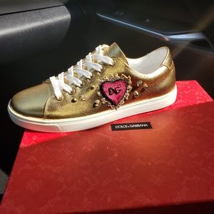 Dolce and Gabbana Gold sneakers